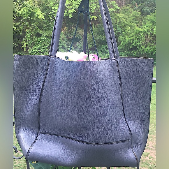 Botkier New York Soho Tote, Magnetic Clasp , Zipper Detail,Gray Leather - Picture 5 of 14